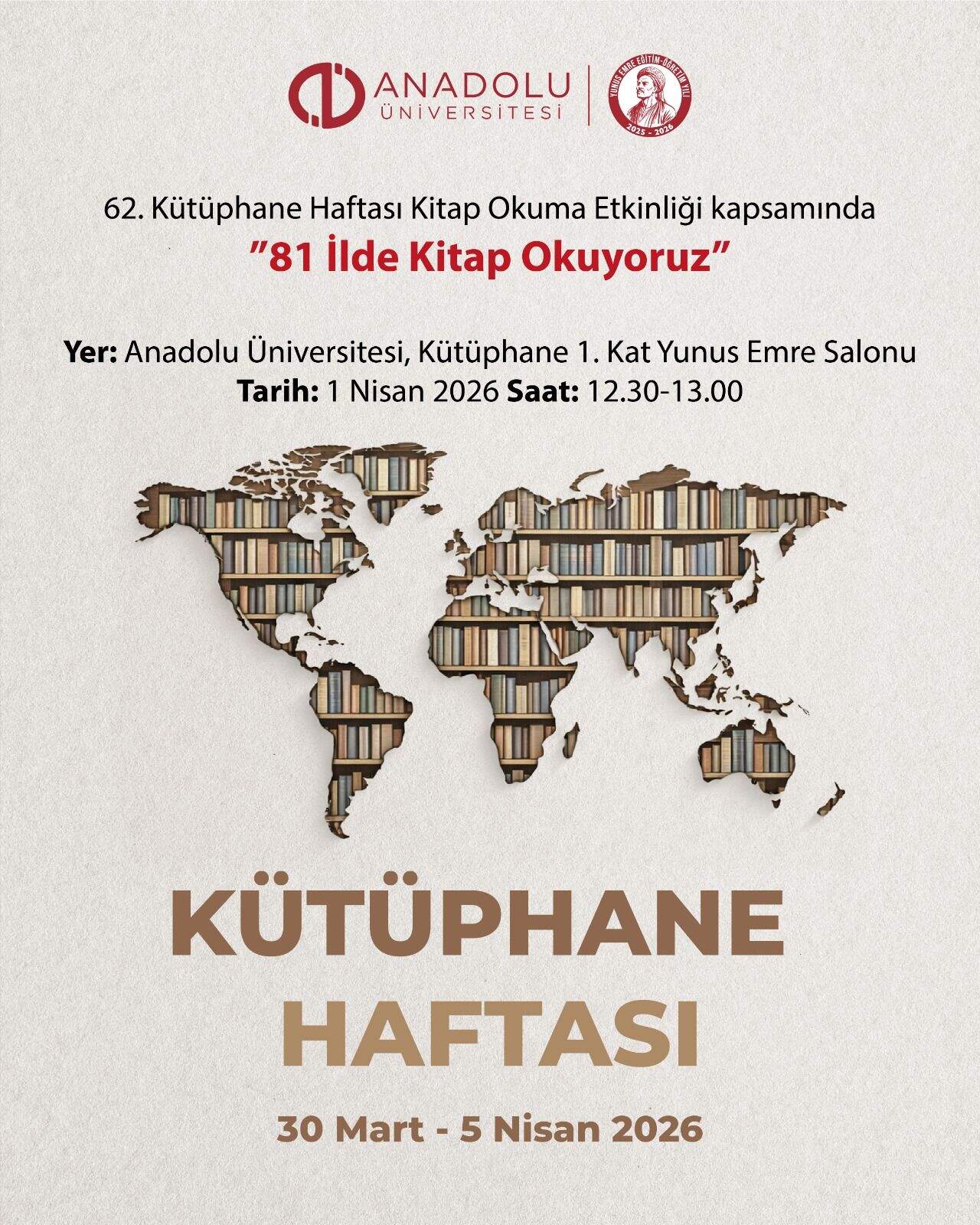 Anadolu Üniversitesi’nde 81 İlde Eşzamanlı Kitap Okuma Etkinliği Düzenleniyor