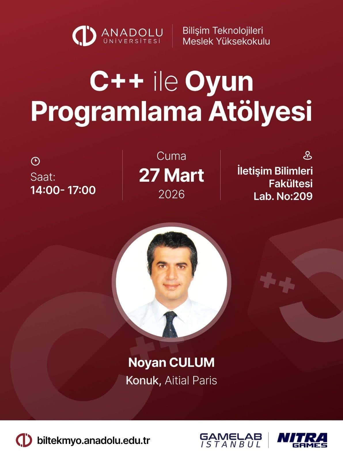 Anadolu Üniversitesi'nde C++ ile Oyun Programlama Atölyesi Düzenleniyor