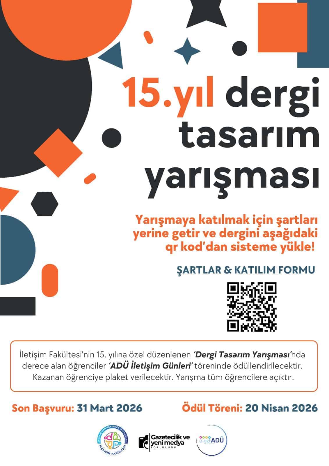 İletişim Fakültesi 15. Yılı Anısına Dergi Tasarım ve Haber Yarışması Başvuruları Başladı