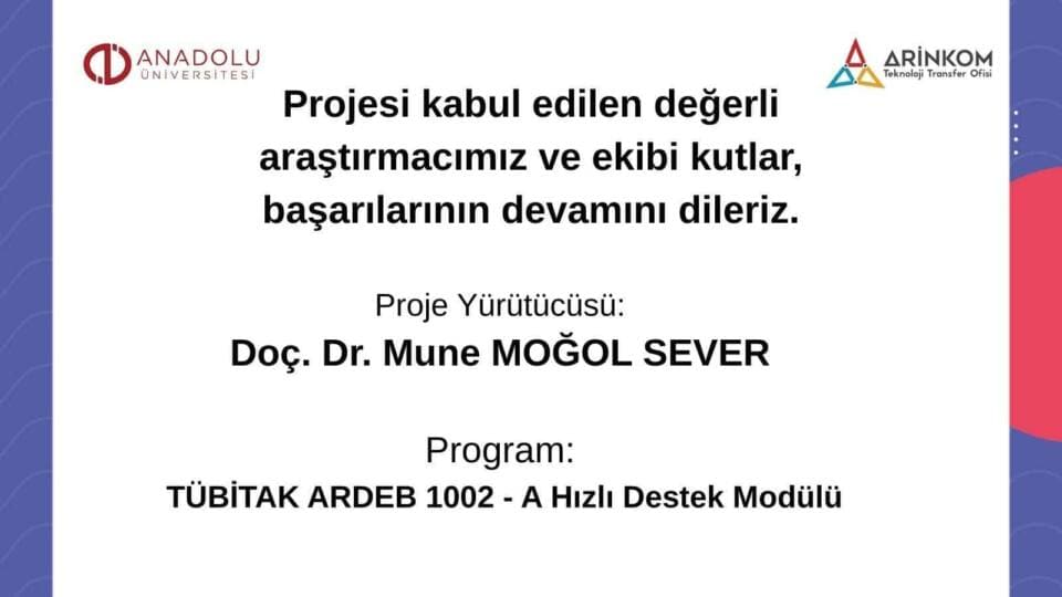 Doç. Dr. Mune Moğol Sever’in turizmde otonom iş akışları araştırmasına TÜBİTAK desteği