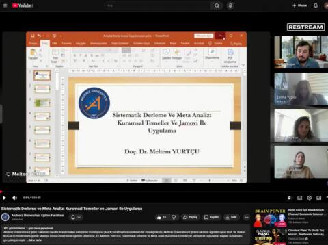 Akdeniz Üniversitesi Eğitim Fakültesi'nde Meta Analiz ve Sistematik Derleme Eğitimi Çevrim İçi Gerçekleşti