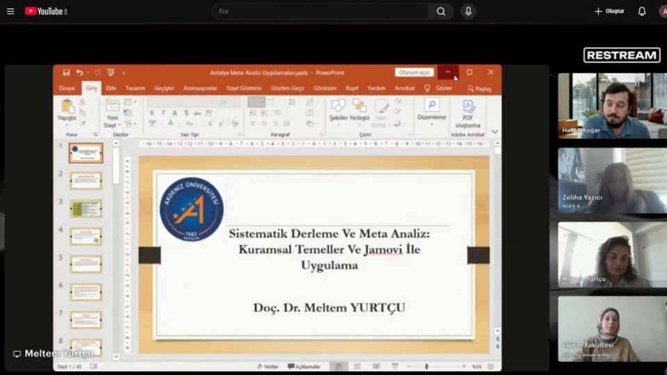 Akdeniz Üniversitesi Eğitim Fakültesi'nde Meta Analiz ve Sistematik Derleme Eğitimi Çevrim İçi Gerçekleşti
